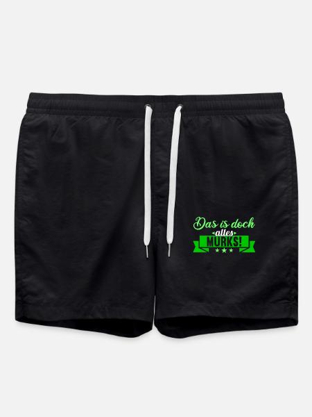 Sächsischer Dialekt Sachsen Sächsische Sprüche - Badeshorts - Schwarz
