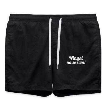 Sächsischer Dialekt Sachsen Sächsische Sprüche - Badeshorts - Schwarz - Vorne - AI Model Male 185 light (185cm)