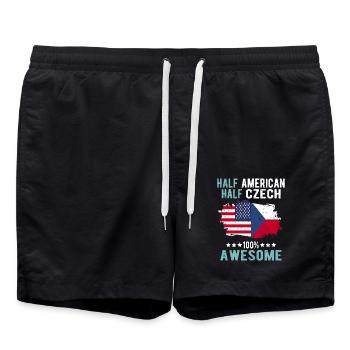 Moitié américain moitié tchèque - Short de bain - noir - Devant - AI Model Male 185 light (185cm)