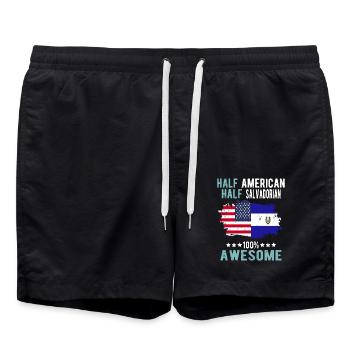Moitié américain moitié salvadorien - Short de bain - noir - Devant - AI Model Male 185 light (185cm)