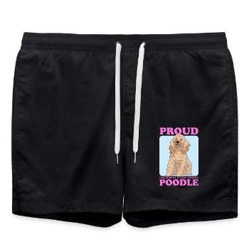 Poodle Mom | Dog Owner Dog Lover Gift - Swim Trunks - black - Front - AI Model Male 185 light (185cm)