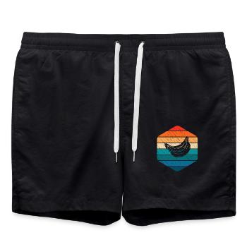 Banana Vegan Lover Retro Veggie Fruit Gift idea - Badeshorts - Schwarz - Vorne - AI Model Male 185 light (185cm)