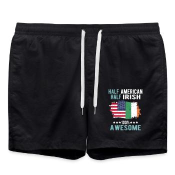 Half American Half Irish - Swim Trunks - black - Front - AI Model Male 185 light (185cm)