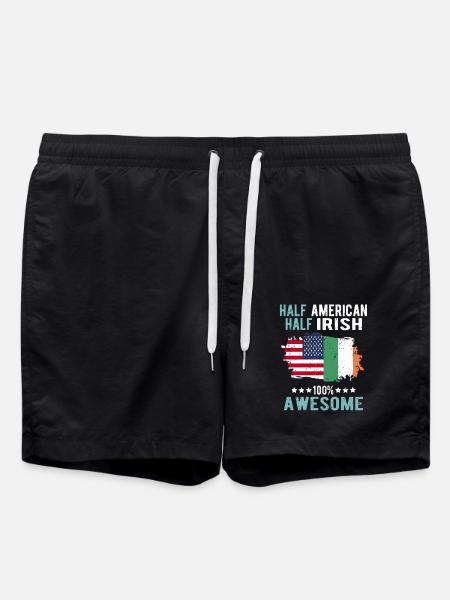 Half American Half Irish - Swim Trunks - black