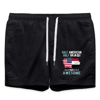 Moitié américain moitié irakien - Short de bain - noir - Devant - AI Model Male 185 light (185cm)