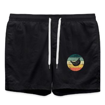Banana Vegan Lover Retro Veggie Fruit Gift idea - Badeshorts - Schwarz - Vorne - AI Model Male 185 light (185cm)