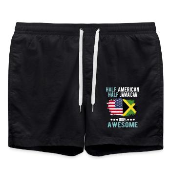 Half American Half Jamaican - Swim Trunks - black - Front - AI Model Male 185 light (185cm)