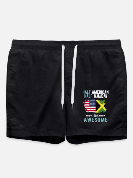 Half American Half Jamaican - Swim Trunks - black
