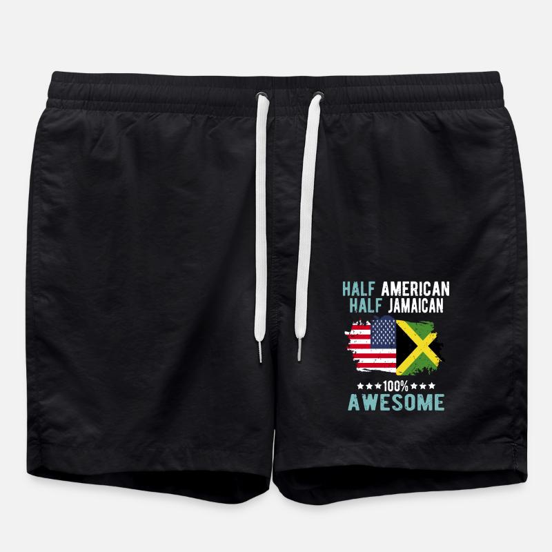 Half American Half Jamaican - Swim Trunks - black