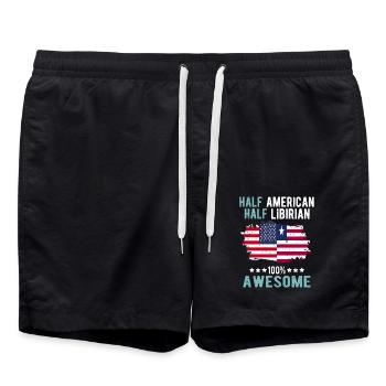 Moitié américain moitié libyen - Short de bain - noir - Devant - AI Model Male 185 light (185cm)