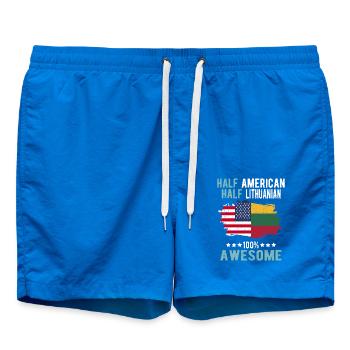Half American Half Lithuanian - Swim Trunks - cobalt blue - Front