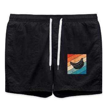 Banana Vegan Lover Retro Veggie Fruit Gift idea - Badeshorts - Schwarz - Vorne - AI Model Male 185 light (185cm)