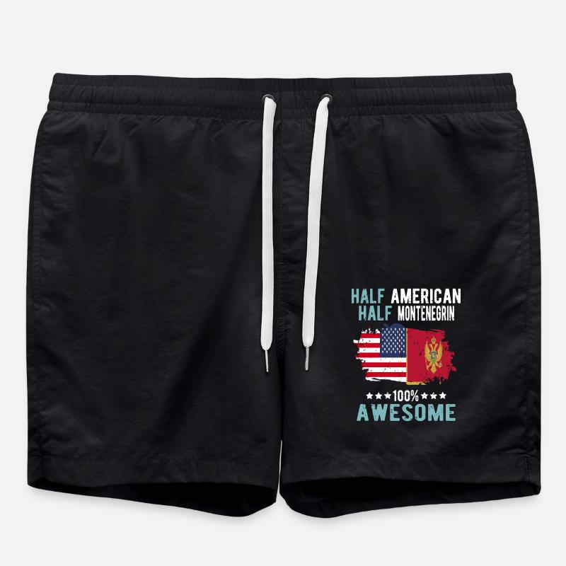 Moitié américain moitié monténégrin - Short de bain - noir