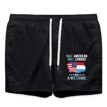 Moitié Américain Moitié Luxembourgeois - Short de bain - noir - Devant - AI Model Male 185 light (185cm)