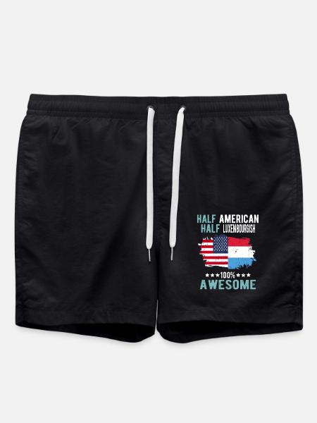 Half American Half Luxembourger - Swim Trunks - black