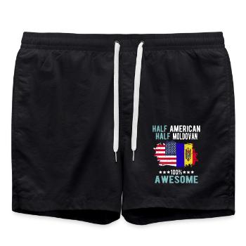 Moitié américain moitié moldave - Short de bain - noir - Devant - AI Model Male 185 light (185cm)