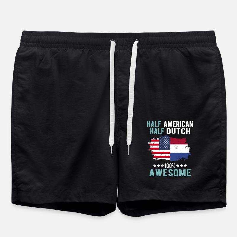 Half American Half Dutch - Swim Trunks - black