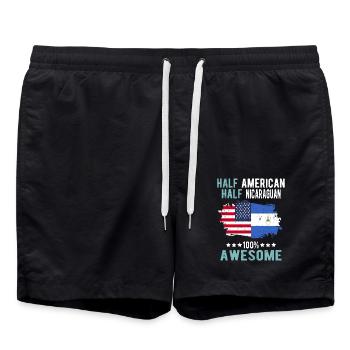 Half American Half Nicaraguan - Swim Trunks - black - Front - AI Model Male 185 light (185cm)