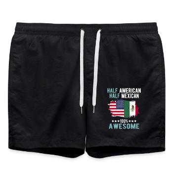 Moitié américain moitié mexicain - Short de bain - noir - Devant - AI Model Male 185 light (185cm)