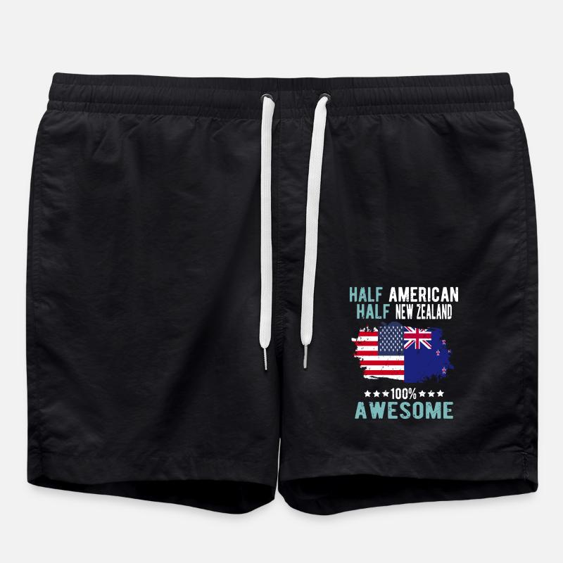 Moitié Américain Moitié Néo-Zélandais - Short de bain - noir