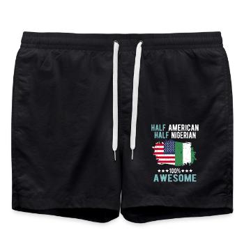 Moitié américain moitié nigérian - Short de bain - noir - Devant - AI Model Male 185 light (185cm)