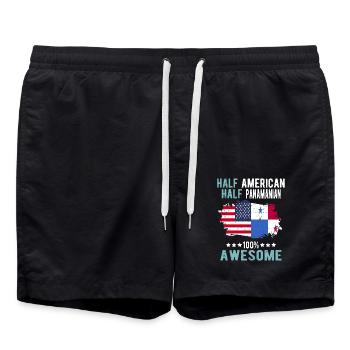 Moitié américain moitié panaméen - Short de bain - noir - Devant - AI Model Male 185 light (185cm)