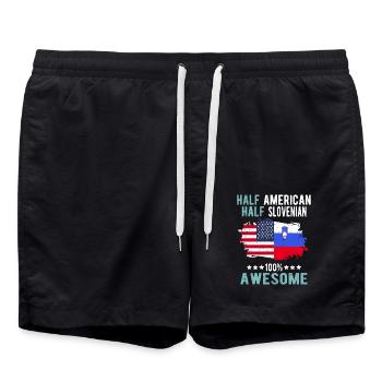 Moitié américain moitié slovène - Short de bain - noir - Devant - AI Model Male 185 light (185cm)