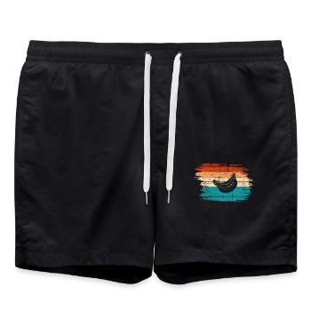Banana Vegan Lover Retro Veggie Fruit Gift idea - Badeshorts - Schwarz - Vorne - AI Model Male 185 light (185cm)