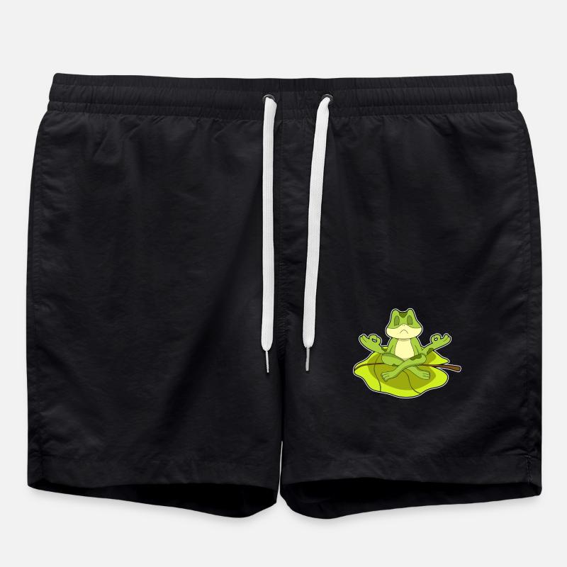 Frog meditating - Swim Trunks - black