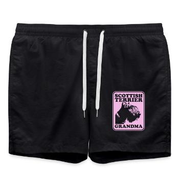 Scottish Terrier Grandma Dog Owner Gift - Swim Trunks - black - Front - AI Model Male 185 light (185cm)