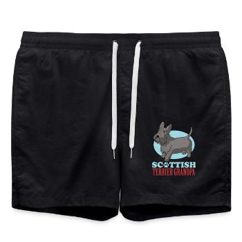 Grand-père terrier écossais | Cadeau de propriétaire de chien - Short de bain - noir - Devant - AI Model Male 185 light (185cm)