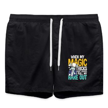 When My Magic Tricks Aren't Working I Pull My Hare - Badeshorts - Schwarz - Vorne - AI Model Male 185 light (185cm)