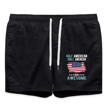 Moitié américain moitié américain - Short de bain - noir - Devant - AI Model Male 185 light (185cm)