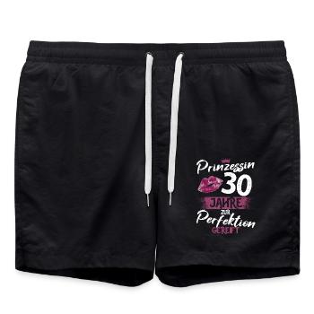 30. Geburtstag 30 Jahre Perfektion Prinzessin - Badeshorts - Schwarz - Vorne - AI Model Male 185 light (185cm)