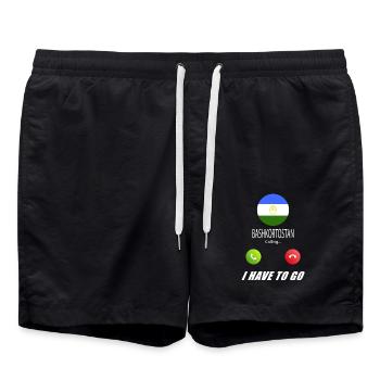 Bashkortostan appelle les drapeaux lusiger en disant - Short de bain - noir - Devant - AI Model Male 185 light (185cm)