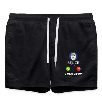 Belize ruft an Lusiger Flaggen Spruch - Badeshorts - Schwarz - Vorne - AI Model Male 185 light (185cm)