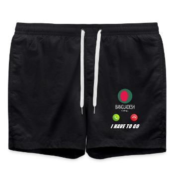 Bangladesh calls lusiger flags saying - Swim Trunks - black - Front - AI Model Male 185 light (185cm)