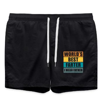 Farter Father Farts Fun Saying Funny Father's Day - Swim Trunks - black - Front - AI Model Male 185 light (185cm)