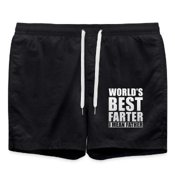 Farter Father Farts Fun Saying Funny Father's Day - Swim Trunks - black - Front - AI Model Male 185 light (185cm)