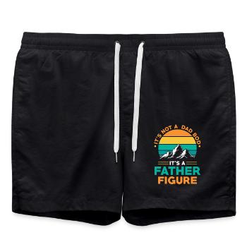 Dad Bod father figure - Badeshorts - Schwarz - Vorne - AI Model Male 185 light (185cm)