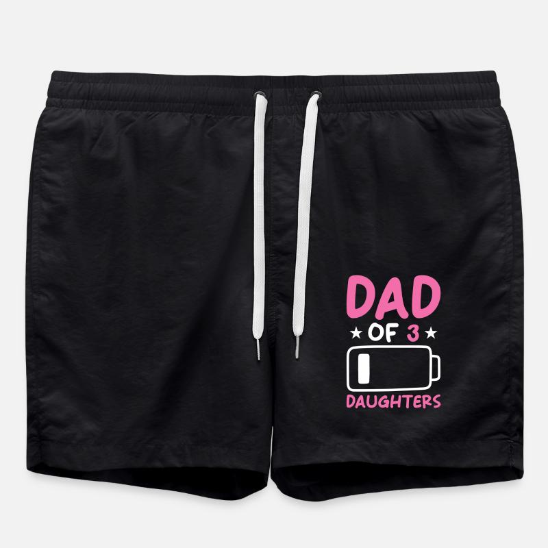 Dad of 3 Daughters - Swim Trunks - black