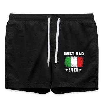 Italiener Vater Best Dad ever Italien Papa - Badeshorts - Schwarz - Vorne - AI Model Male 185 light (185cm)