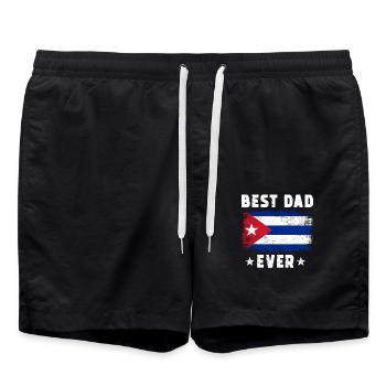 Cuban Father Best Dad ever - Swim Trunks - black - Front - AI Model Male 185 light (185cm)