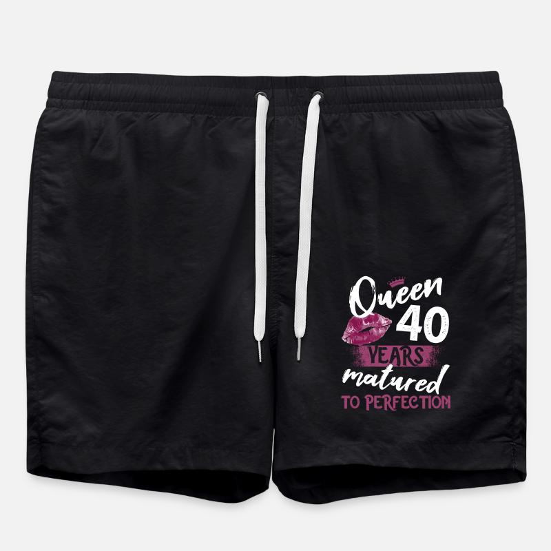 Fille de 40 ans 40 bday Queen 40 anniversaire - Short de bain - noir