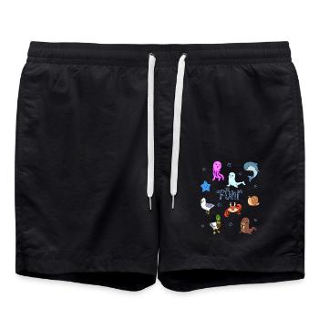 Süße Tiere in Föhr - Badeshorts - Schwarz - Vorne - AI Model Male 185 light (185cm)