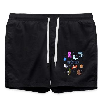 Süße Tiere in Grömitz - Badeshorts - Schwarz - Vorne - AI Model Male 185 light (185cm)