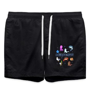 Süße Tiere in Heiligenhafen - Badeshorts - Schwarz - Vorne - AI Model Male 185 light (185cm)