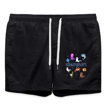Süße Tiere in Kühlungsborn - Badeshorts - Schwarz - Vorne - AI Model Male 185 light (185cm)