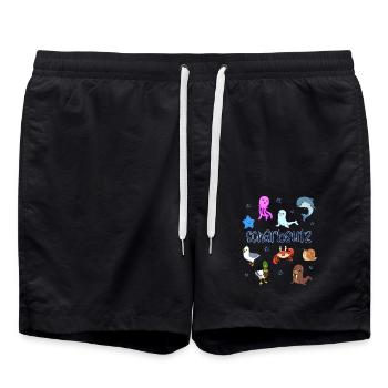 Süße Tiere in Scharbeutz - Badeshorts - Schwarz - Vorne - AI Model Male 185 light (185cm)
