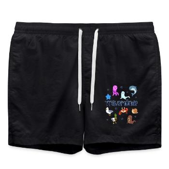 Süße Tiere in Travemünde - Badeshorts - Schwarz - Vorne - AI Model Male 185 light (185cm)